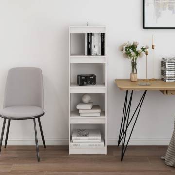 Book Cabinet Room Divider - White Pinewood | HipoMarket UK