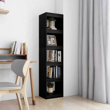 Elegant Black Book Cabinet & Room Divider - 40x30x167.5 cm