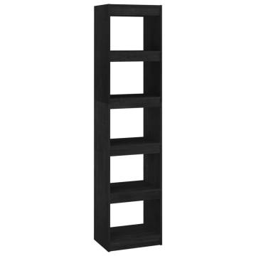 Elegant Black Book Cabinet & Room Divider - 40x30x167.5 cm