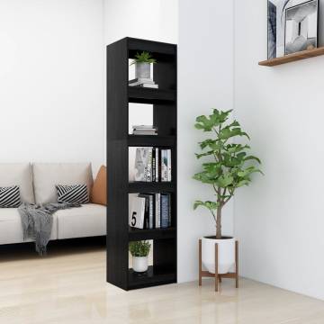 Elegant Black Book Cabinet & Room Divider - 40x30x167.5 cm