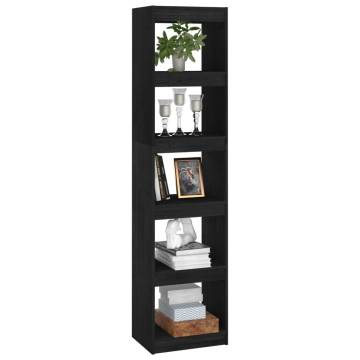 Elegant Black Book Cabinet & Room Divider - 40x30x167.5 cm