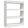 White Book Cabinet & Room Divider - Solid Pinewood 100x30x103 cm