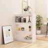 White Book Cabinet & Room Divider - Solid Pinewood 100x30x103 cm