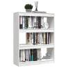 White Book Cabinet & Room Divider - Solid Pinewood 100x30x103 cm