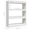 White Book Cabinet & Room Divider - Solid Pinewood 100x30x103 cm