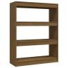 Honey Brown Book Cabinet & Room Divider - Solid Pinewood 100x30x103 cm