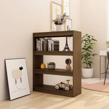 Honey Brown Book Cabinet & Room Divider - Solid Pinewood 100x30x103 cm