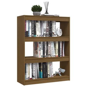 Honey Brown Book Cabinet & Room Divider - Solid Pinewood 100x30x103 cm