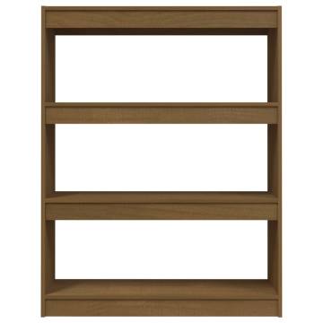 Honey Brown Book Cabinet & Room Divider - Solid Pinewood 100x30x103 cm