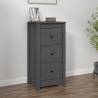 Sideboard Grey 40x35x80 cm Solid Wood Pine Colour grey Quantity in Package 1 Model 3 drawer cabinet 