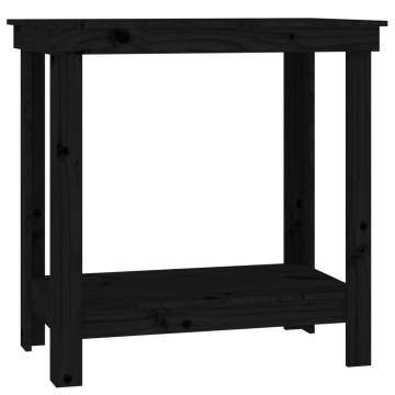 Work Bench Black 80x50x80 cm - Solid Pine Wood | HipoMarket