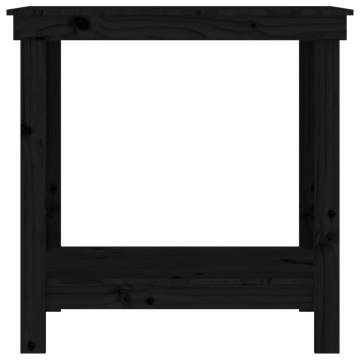 Work Bench Black 80x50x80 cm - Solid Pine Wood | HipoMarket