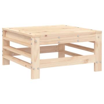 Garden Footstool with Cushion - Solid Pine Wood Comfort