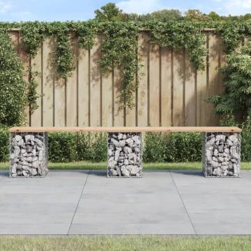 Garden Bench Gabion Design - Solid Pine Wood | HipoMarket