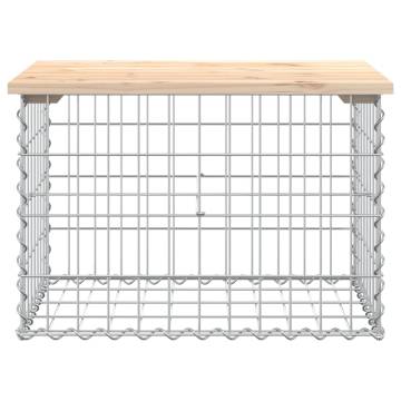 Garden Bench Gabion Design - Solid Pine Wood 63x44x42 cm