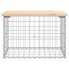 Garden Bench Gabion Design - Solid Pine Wood 63x44x42 cm