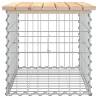 Garden Bench Gabion Design - Solid Pine Wood 63x44x42 cm