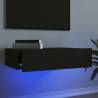 TV Cabinet with LED Lights Black 60x35x15.5 cm Colour black Quantity in Package 1 Width 60 cm 