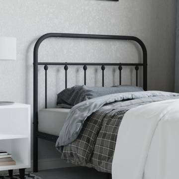 Stylish Black Metal Headboard - 100 cm | Hipo Market