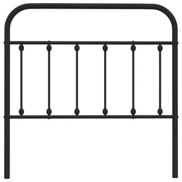 Stylish Black Metal Headboard - 100 cm | Hipo Market