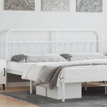 Stylish White Metal Headboard - 193 cm for Cozy Bedrooms