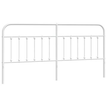 Stylish White Metal Headboard - 193 cm for Cozy Bedrooms