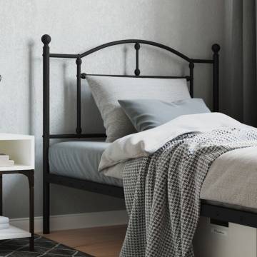 Stylish Black Metal Headboard - 100 cm | HipoMarket