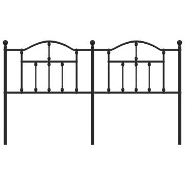 Stylish Black Metal Headboard 180 cm - Durable Design