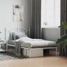 Metal Bed Frame with Headboard White 100x190 cm Colour white Size 100 x 190 cm Model with headboard 