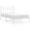 White Metal Bed Frame with Headboard 100x190 cm | HipoMarket