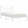 White Metal Bed Frame with Headboard 100x190 cm | HipoMarket