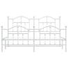 Elegant White Metal Bed Frame with Headboard & Footboard