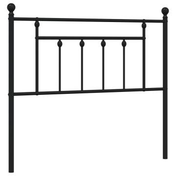 Stylish Metal Headboard Black, 100 cm - Hipo Market