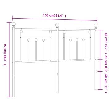 Stylish White Metal Headboard 150 cm | Hipomarket