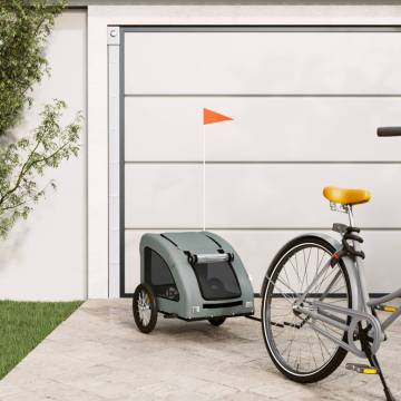 Pet Bike Trailer - Grey Oxford Fabric & Iron | HipoMarket