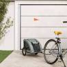 Pet Bike Trailer Grey Oxford Fabric and Iron Colour grey Size 125 x 63 x 66 cm 