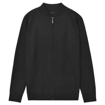 Men's Black Zip Cardigan - Versatile Style for Every Occasion