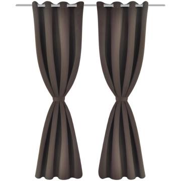 Brown Blackout Curtains 2 pcs with Eyelets | 135x175 cm