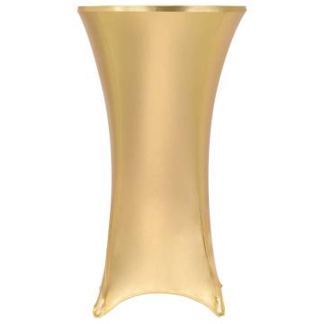 Gold Stretch Table Covers - 2 Pcs for Stylish Events