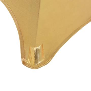 Gold Stretch Table Covers - 2 Pcs for Stylish Events