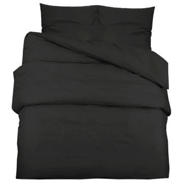 Black Duvet Cover Set 200x220 cm - Soft Microfiber Bedding