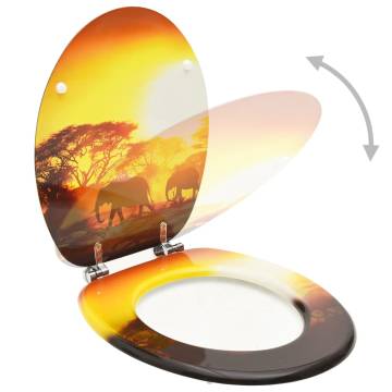 WC Toilet Seat with Lid MDF Savanne Design - Stylish & Durable