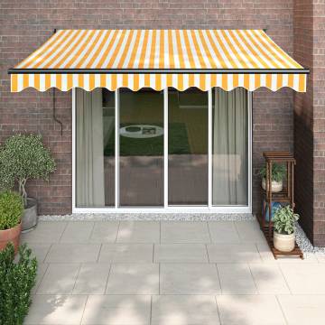 Retractable Awning Yellow & White 3x2.5m | Durable & Stylish