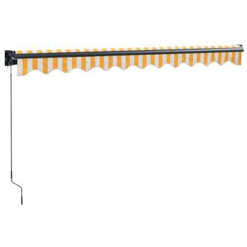 Retractable Awning Yellow & White 3x2.5m | Durable & Stylish