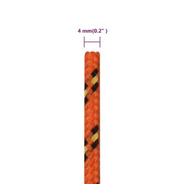 Boat Rope Orange 4mm 500m Polypropylene - Durable & Versatile