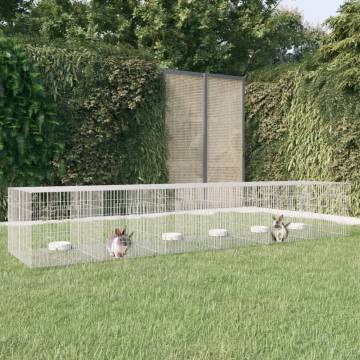 Durable 6-Panel Rabbit Cage | Galvanised Iron 327x79x54 cm