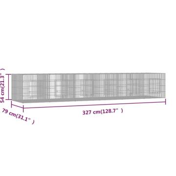 Durable 6-Panel Rabbit Cage | Galvanised Iron 327x79x54 cm