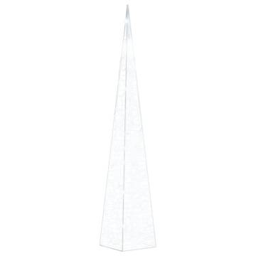 Acrylic Decorative LED Light Cone - Cold White, 90 cm