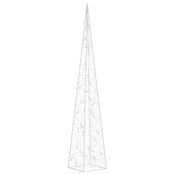 Acrylic Decorative LED Light Cone - Cold White, 90 cm