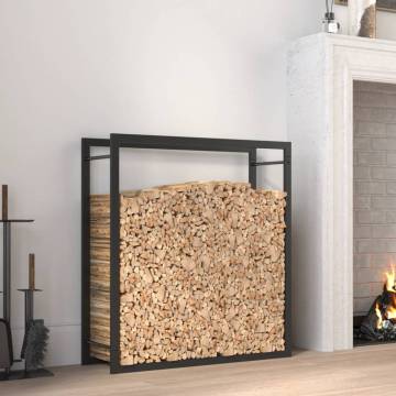 Firewood Rack Matt Black 80x28x86 cm | Durable Steel Storage